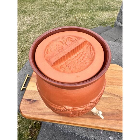 1981 Gourmet Topf Terracotta clay water dispenser Handcrafted 2 Gallon ~USA - Picture 7 of 15